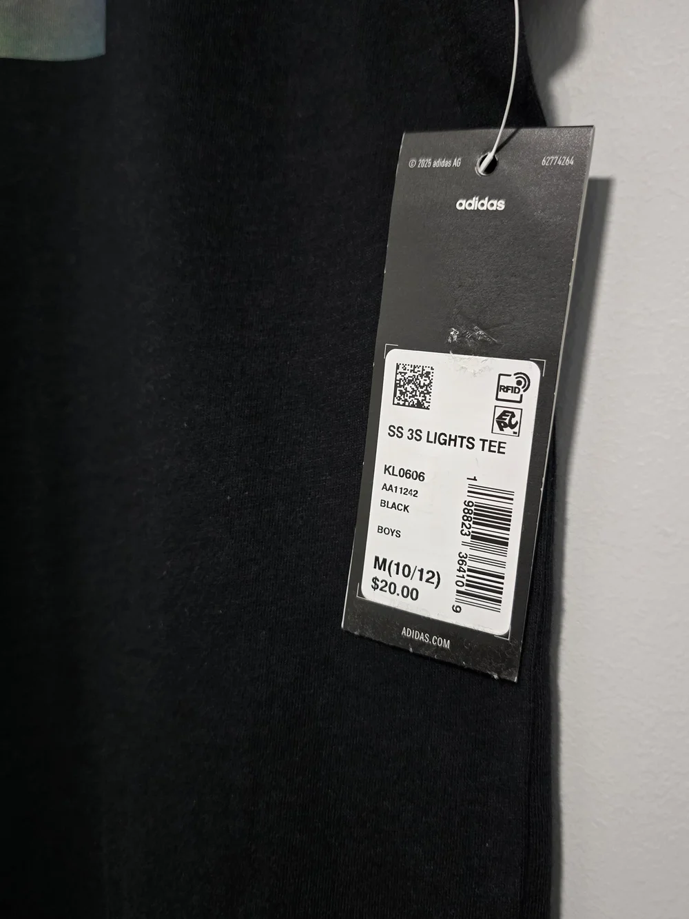 NEW Adidas Men’s Black Graphic Tee - Three Light Design